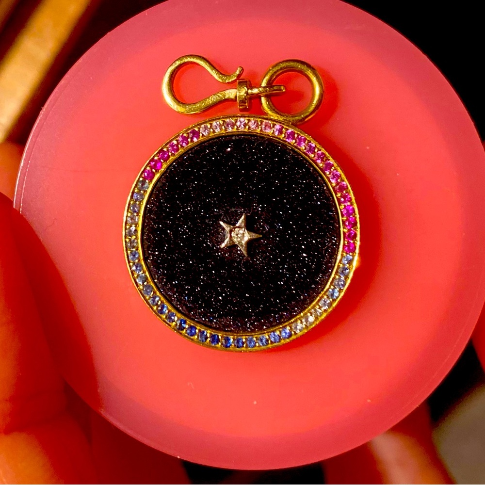 Anna Maccieri Rossi Ora Midnight Rainbow Pendant Charm